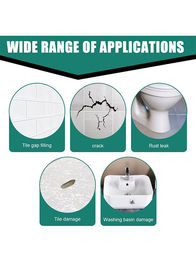 JUE-FISH Quick Drying Ceramic Tile Repair Paste, Including 1 Scraper and 3 Sandpapers, Quick Drying Waterproof, Toilet Crack Repair Quick Drying Adhesive, Used for Repairing Damaged and Updating - Image 5